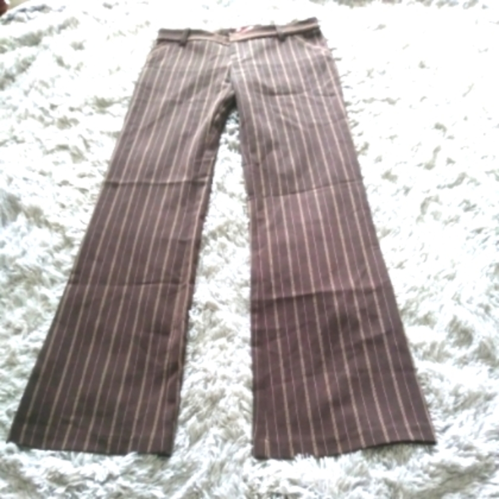 Women First Kiss Striped Dress Pants